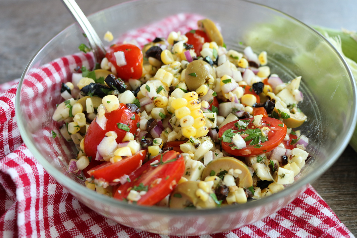 Olinda Olives REcipe Corn and Olive Salad Summer Fourth of July Cookout BBQ Side Dish